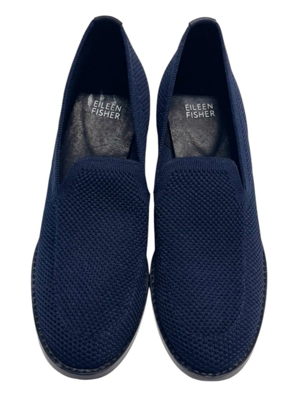 Eileen Fisher Dern Navy Stretch Knit Slip On Pumps Women’s 7.5M - Picture 3 of 11